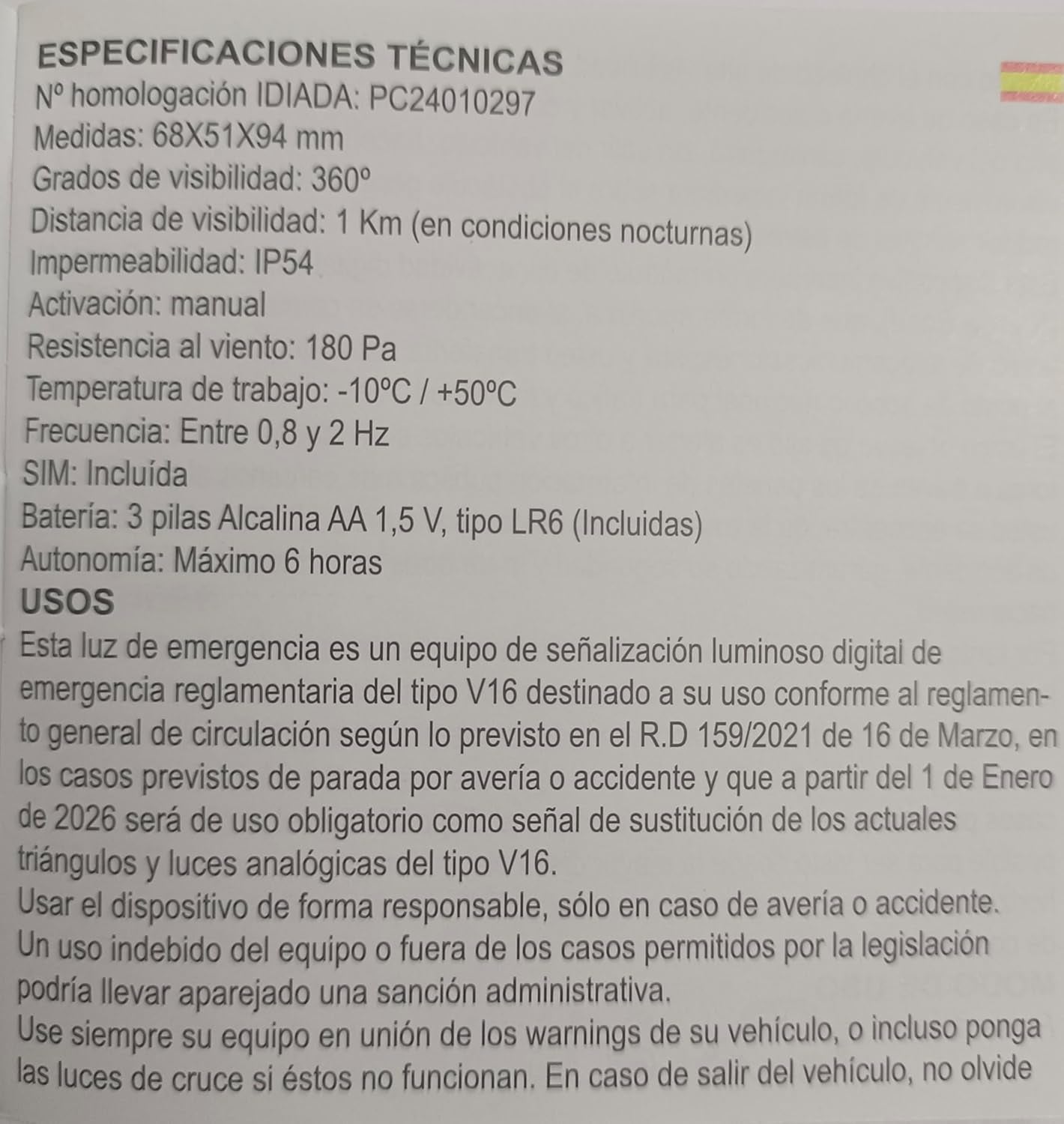 Baliza Emergencia Coche Homologado DGT Geolocalización - V16