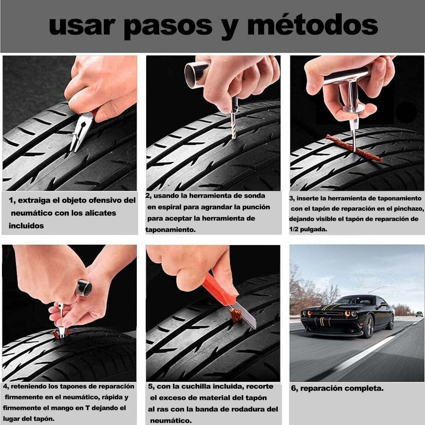  Kit Repara Pinchazos De Neumáticos 