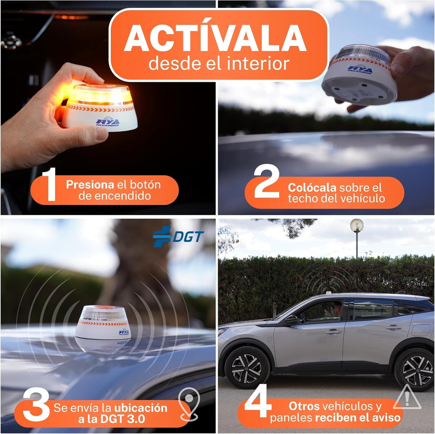 Baliza Emergencia Coche Homologado DGT Geolocalización - V16 