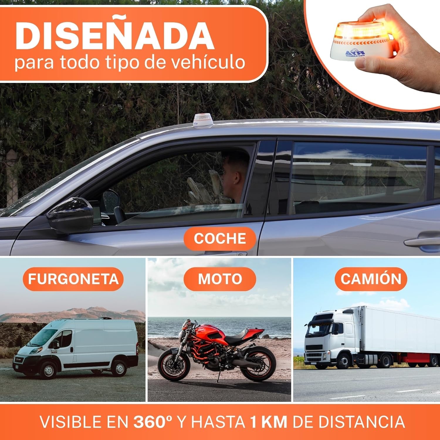 Baliza Emergencia Coche Homologado DGT Geolocalización - V16 